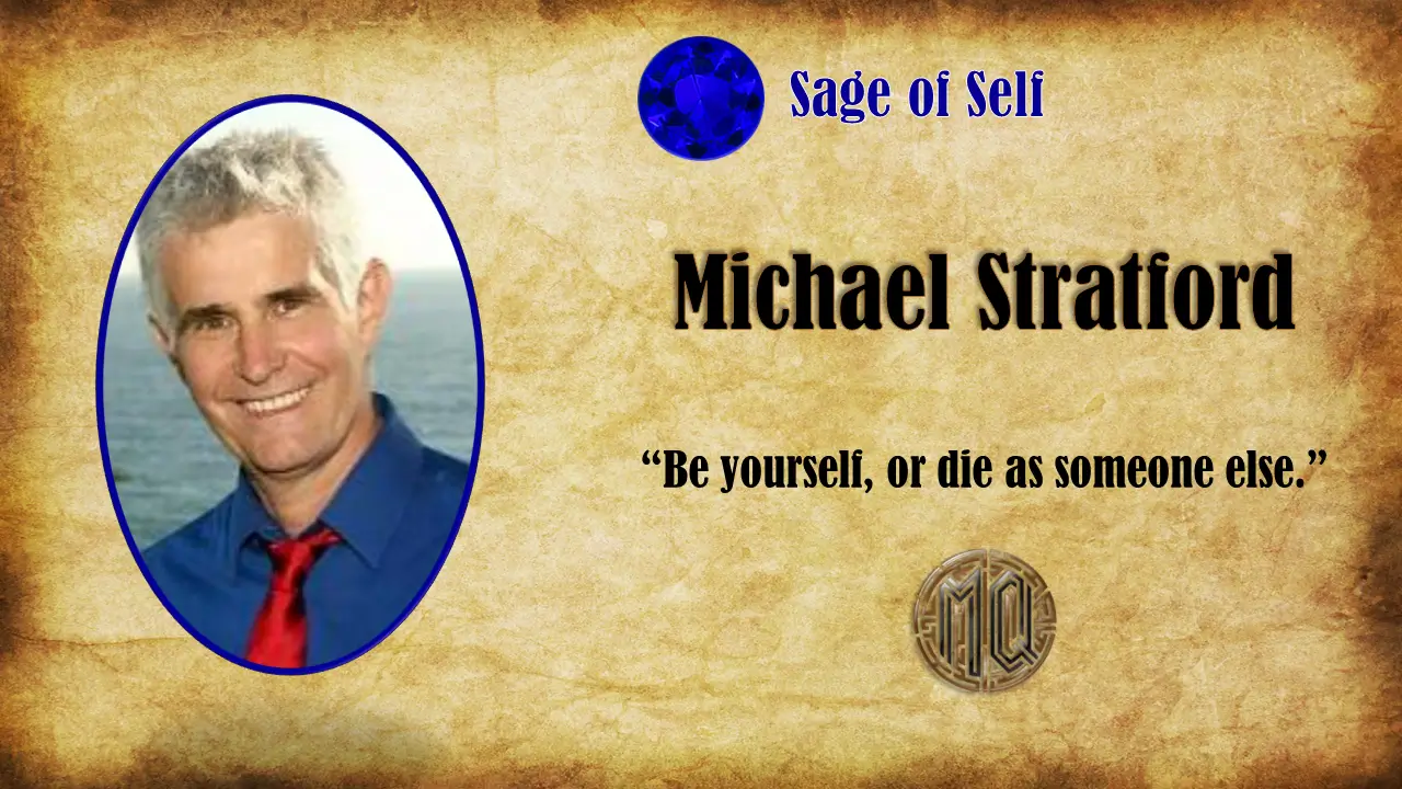 A picture of michael strahan with the words " sage of sell " below it.