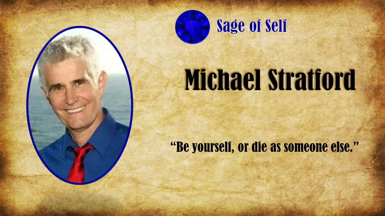 A picture of michael strahan with the words " sage of sell " below it.